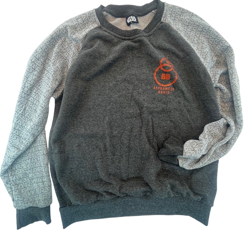 Star Wars BB-8 Droid‎ Graphic Print Crew Neck Pullover Sweatshirt Mens L